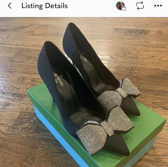 Kate Spade Viena Black Satin Heels - Picture 17 of 17